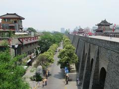 Hiking and bicycling on Xi'an city wall