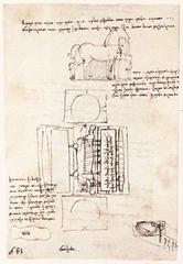 Leonardo da Vinci manuscript page on the Sforza monument