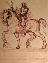 Leonardo da Vinci's drawing of an equestrian monument