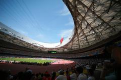 Beijing National Stadium roof and track during 2008 Summer Olympics