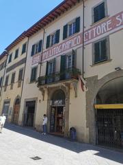 Arezzo city view with historical architecture and greenery