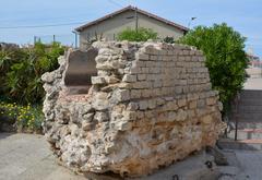 Part of Aqueduc Fontvielle outside Musée d'archéologie d'Antibes