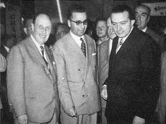 Giulio Andreotti and Licio Gelli at Permaflex factory inauguration in Frosinone