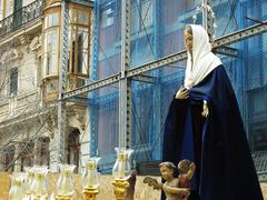 La Dolorosa in the Holy Week procession at Plaça de Cort, Palma