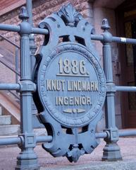 Cast iron sign 'Knut Lindmark 1886' at Brunkebergstunneln in Stockholm