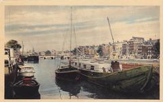 Old postcard of Amsterdam with Amstel and Magere Brug from 1910-1920s.