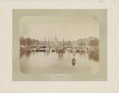 Decoration on the Skinny Bridge over the Amstel for the wedding of King William III and Queen Emma, April 1879