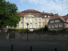 Erbdrostenhof building seen from Servatiikirchplatz in Münster