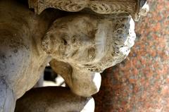 close-up of Gobbo di Rialto statue in Venice