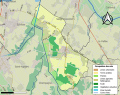 Infrastructure and land use map of Trizay, France in 2018