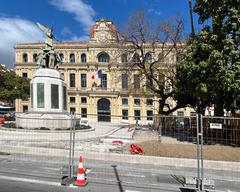 Mairie and war memorial in Cannes under construction, April 2023