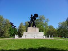 Statue of Achilles in a classical pose