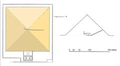 plan and cross-section of the Red Pyramid in Dahshur