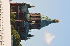 Aerial view of Helsinki with historic buildings and lush greenery