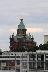 Scenic view of Helsinki cityscape with traditional architecture and seaside