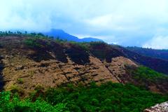 Broken hills at Kanheri Caves