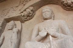 Buddha sculpture at Kanheri Caves