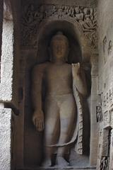 Buddha statue at Kanheri Caves