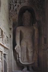 Buddha statue at Kanheri Caves