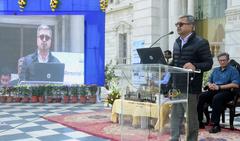 The Secretary, Ministry of Culture, Shri Raghvendra Singh addressing at the launch of the online ticketing facility at the Victoria Memorial Hall in Kolkata