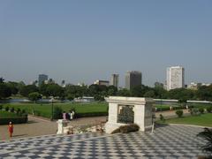 Victoria Memorial main entrance view with Maidan stretch in Kolkata