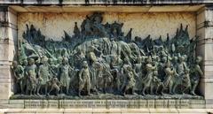 Bronze pedestal statue at Victoria Memorial