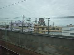 Kiyosu Castle viewed from a Tōkaidō Shinkansen train