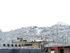 Snow-covered Mount Lycabettus