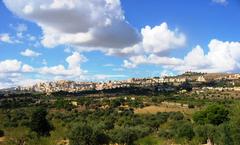 Panoramic view of Agrigento City in Sicily