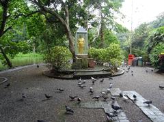 Island of the pond of Wat Umong Suan Phutthatham in Chiang Mai