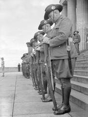 Guard of Honour at rest on arms reversed at Shrine of Remembrance in Melbourne, Australia