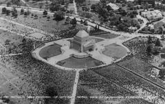 Aerial view of dedication ceremony at Shrine of Remembrance in 1934