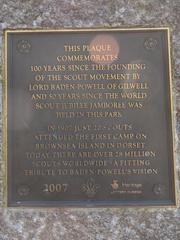 Plaque on Jamboree Stone in Sutton Park