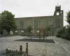 Rijksmonument number 530737 in Amsterdam with a playground in the foreground