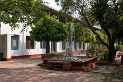 Fountain near Mahatma Gandhi's usual walk at Birla House in Delhi