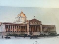 original drawing of the winning project to build the new congressional headquarters in early 20th century Mexico City