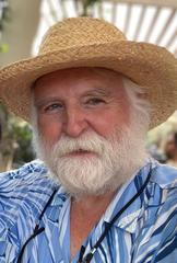 Ross W. Duffin in a straw hat at Huntington Library in 2020