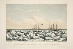 Abandonment of the Whalers in the Arctic Ocean September 1871 hand-colored lithograph