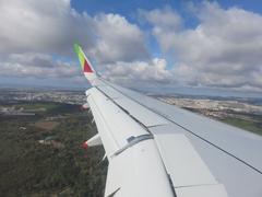 Flight from Madeira to Lisbon aerial view