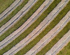 Aerial view of the Keil do Amaral Amphitheatre in Monsanto Florets Park, Lisbon, Portugal