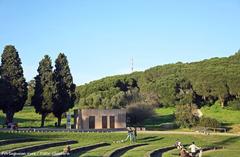 Outdoor Keil do Amaral Amphitheater in Lisbon with a scenic view including the 25th of April Bridge