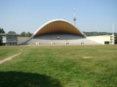 Open stage for traditional song and dance festival in Vingis Park, Vilnius