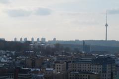 panoramic view of Vilnius cityscape with historic and modern buildings