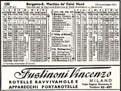 Val Brembana railway 1945 timetable