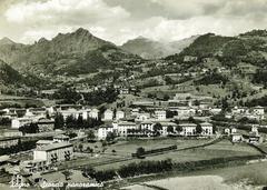 Zogno with railway in foreground