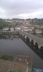 View of Pont Saint-Sylvain in L'Isle-Jourdain from the church parvis