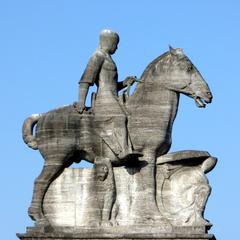 Statue of Otto von Wittelsbach on horseback on Wittelsbacherbrücke in Munich