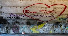 Hidden Art under an urban bridge in Munich, Germany