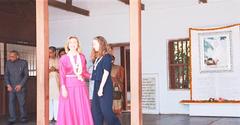 Sabarmati Ashram monument and walkways with visitors