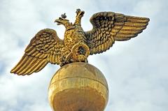 Tsarina’s Stone in Helsinki's Market Square featuring a globe and a double-headed eagle